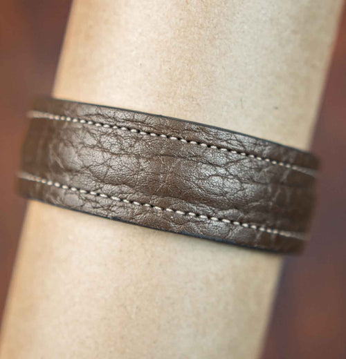 The Grit - Mud Brown - Kara Style Leather Bracelet / Leather Cuff