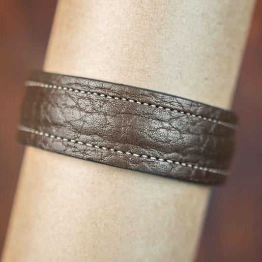 The Grit - Mud Brown - Kara Style Leather Bracelet / Leather Cuff