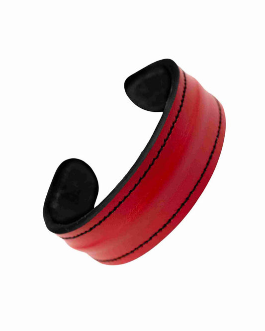 The Grit - Red - Kara Style Leather Bracelet / Leather Cuff