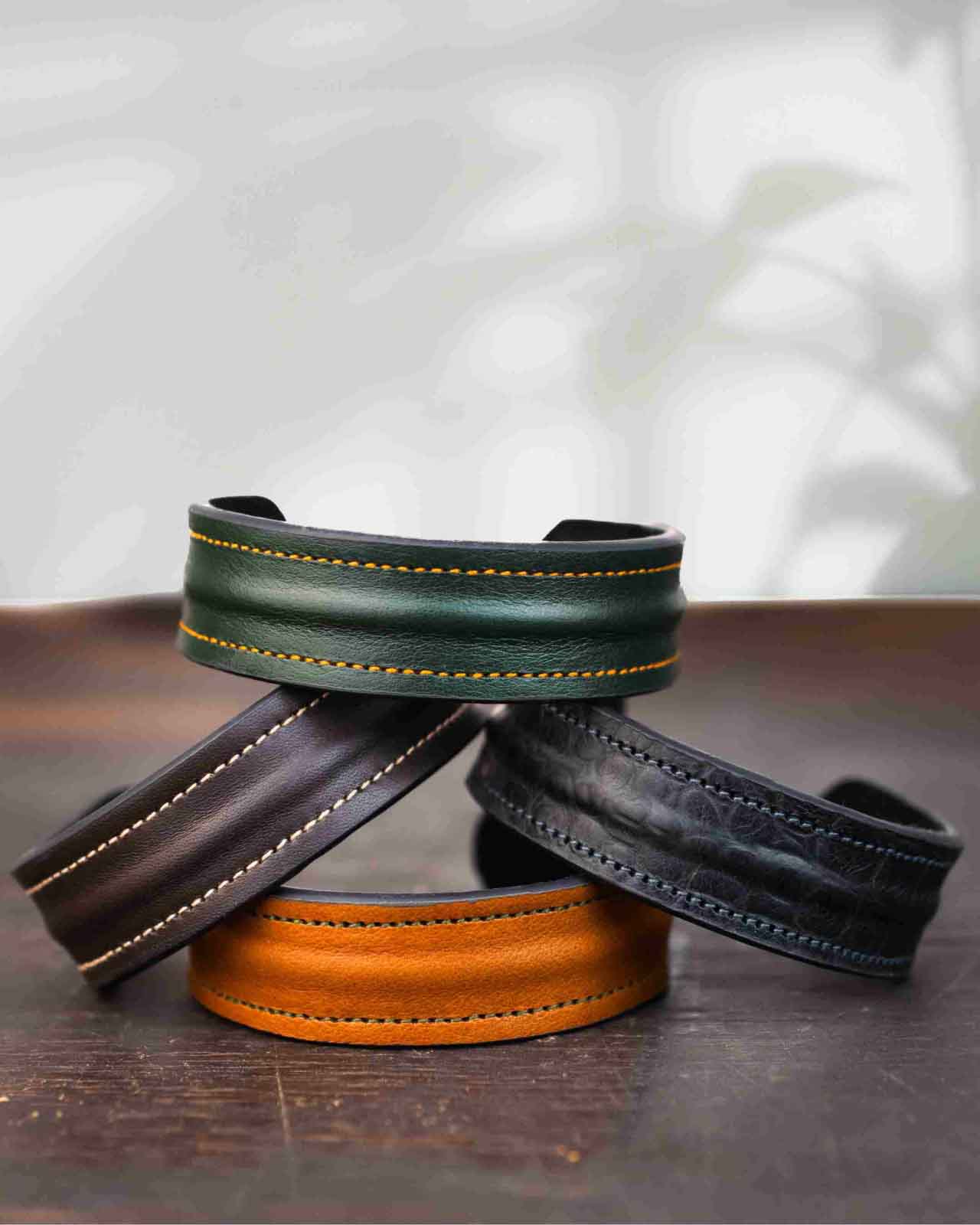 The Grit - Tan Brown - Kara Style Leather Bracelet / Leather Cuff