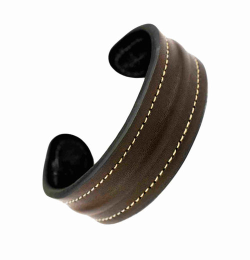 The Grit - Coco Brown - Kara Style Leather Bracelet / Leather Cuff