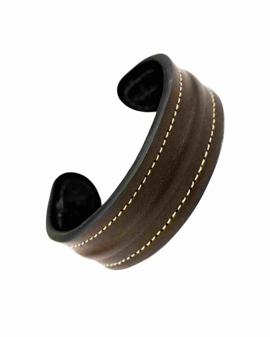 The Grit - Coco Brown - Kara Style Leather Bracelet / Leather Cuff