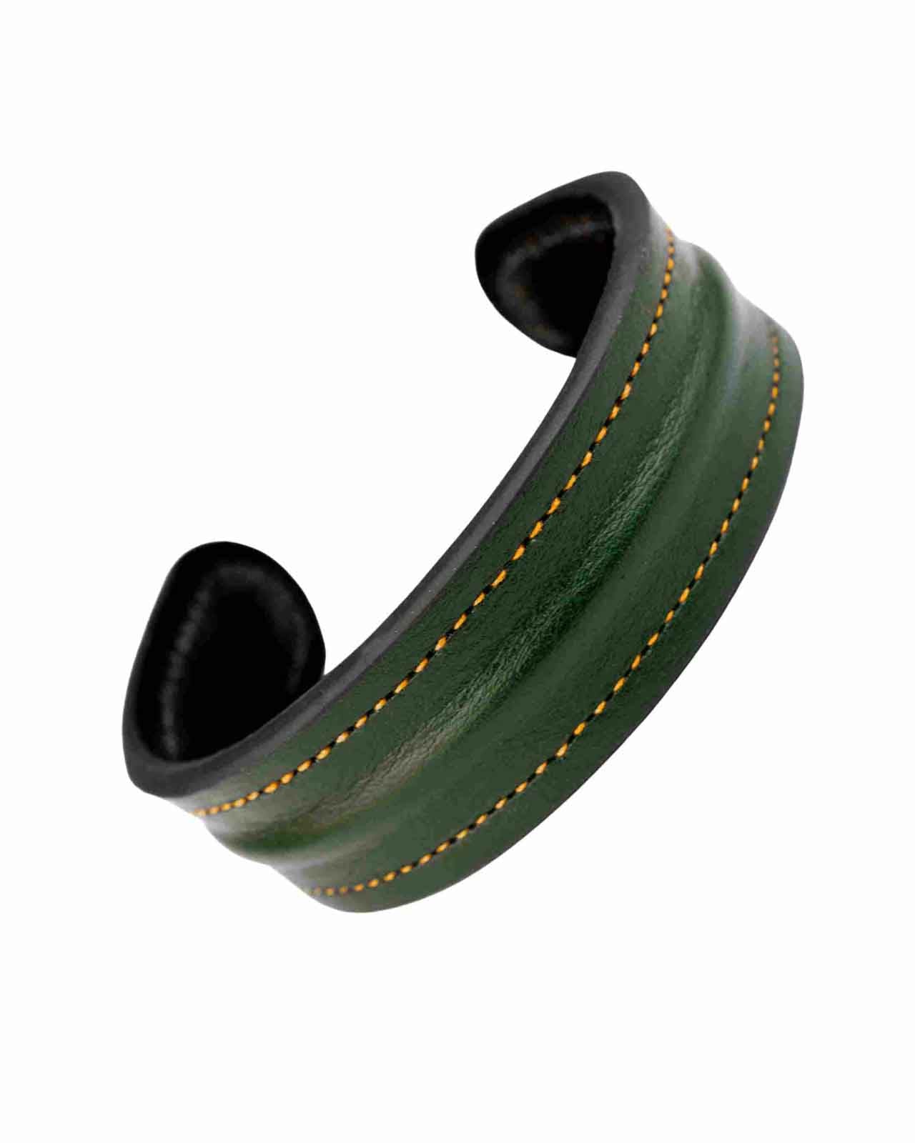 The Grit - Green - Kara Style Leather Bracelet / Leather Cuff