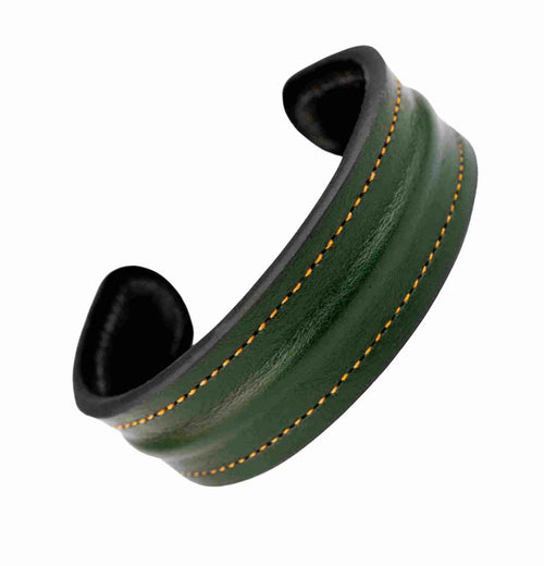 The Grit - Green - Kara Style Leather Bracelet / Leather Cuff