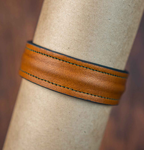 The Grit - Tan Brown - Kara Style Leather Bracelet / Leather Cuff