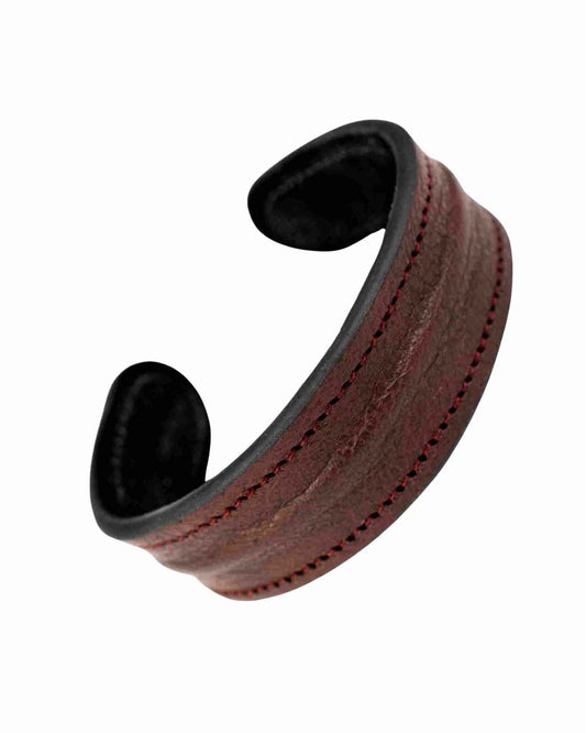 The Grit - Burgundy - Kara Style Leather Bracelet / Leather Cuff