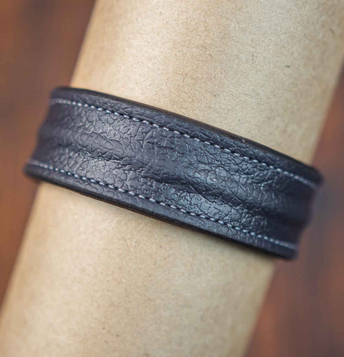 The Grit - Powdered Blue- Kara Style Leather Bracelet / Leather Cuff