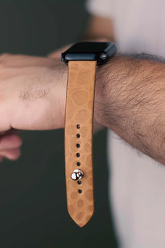 Veg-Tan Croc Leather Apple Watch Strap - Pure Leather Strap
