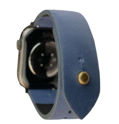 Dust Blue Apple Watch Strap - Pure Leather Strap