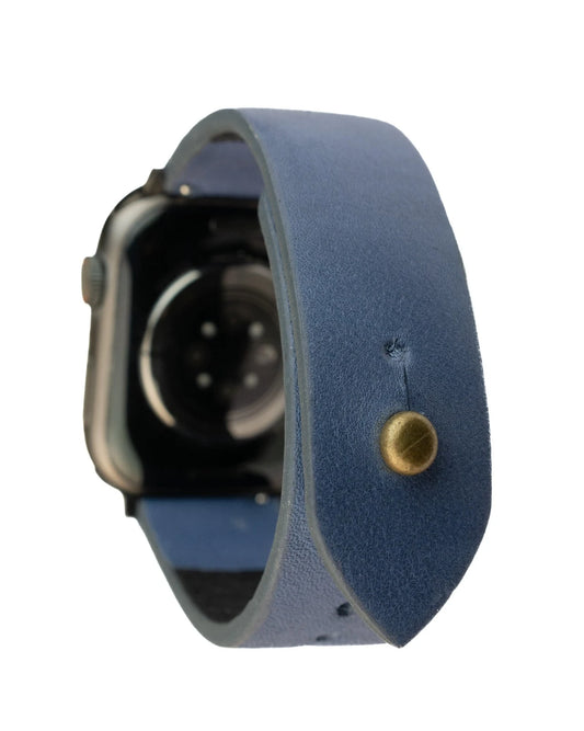 Dust Blue Apple Watch Strap - Pure Leather Strap