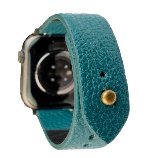 Teal Blue Apple Watch Strap - Pure Leather Strap