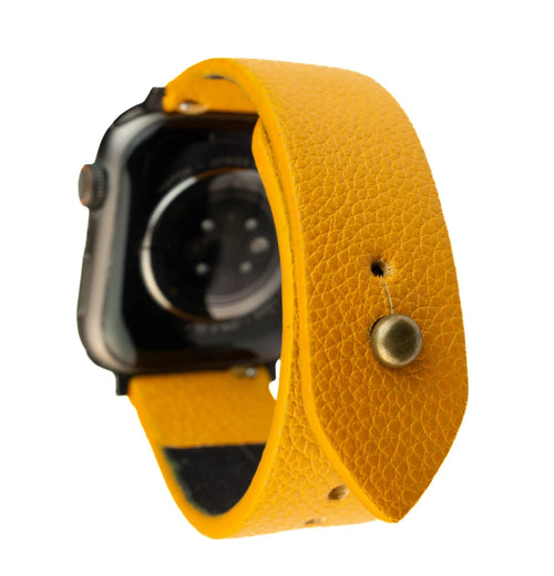 Mid Yellow Apple Watch Strap - Pure Leather Strap