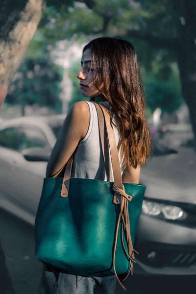 Emerald green hotsell tote bag